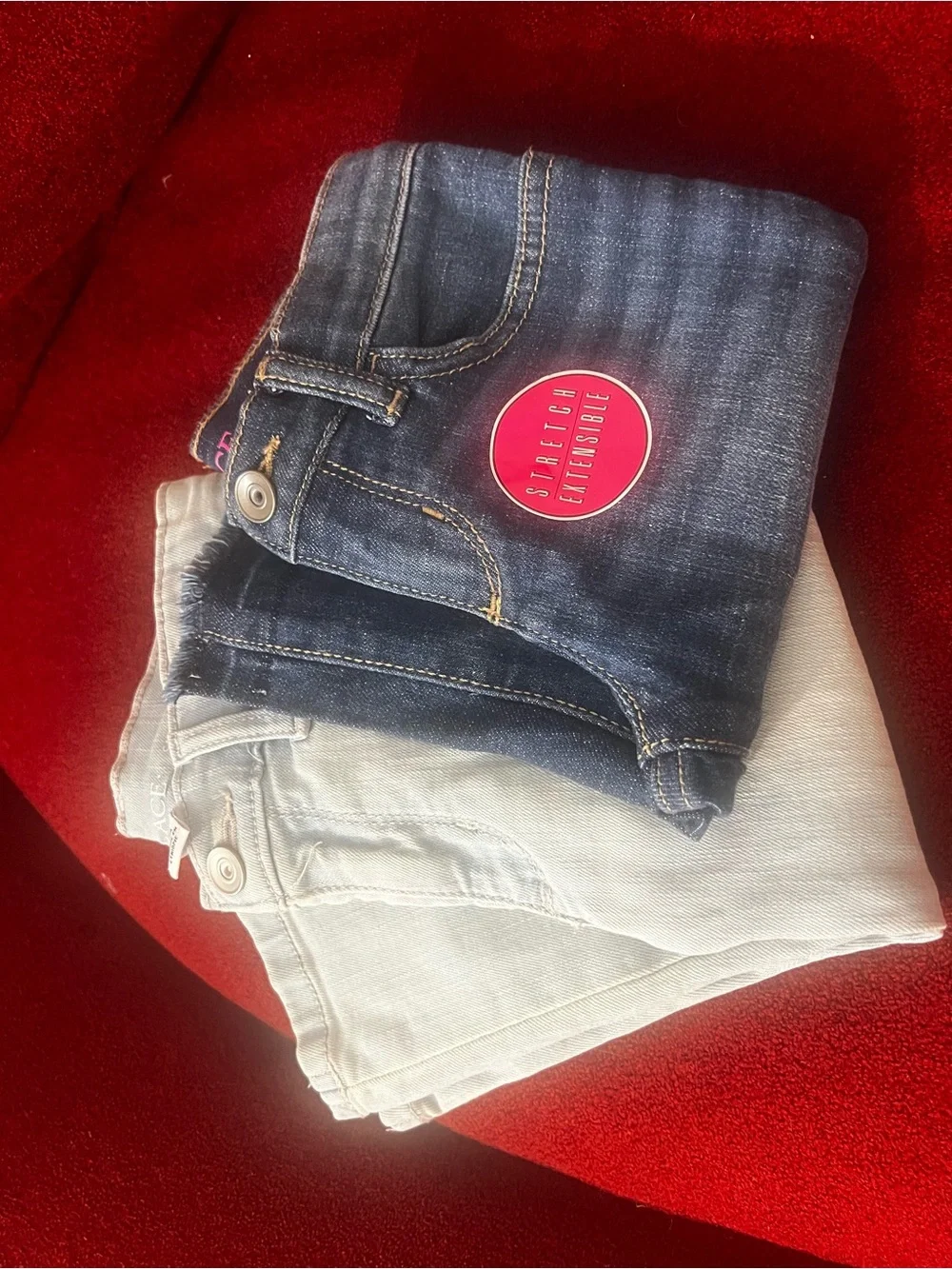 2 Pairs of New Girls The Children's Place Denim Lace Capris and Dark Denim Short